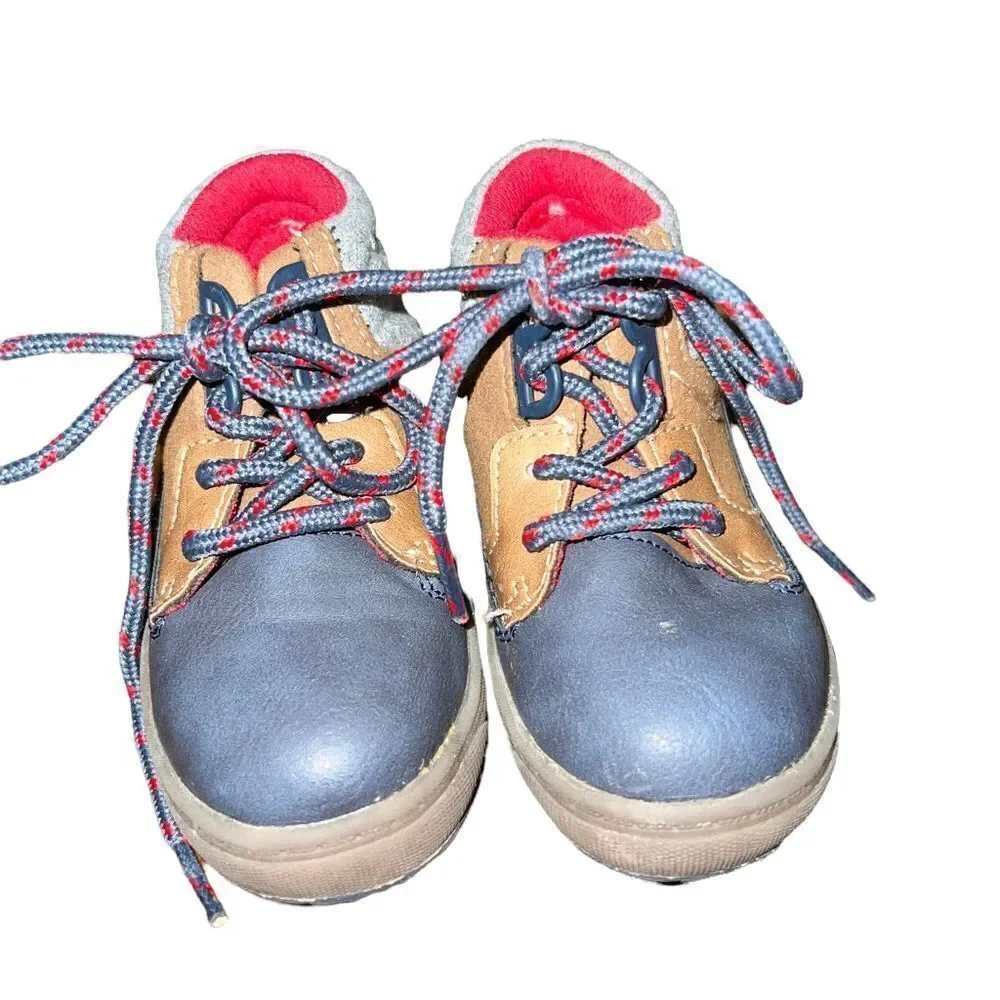 OshKosh‎ B'Gosh Toddler Brent Hiking Boots Blue Brown Gray 5M Lace Up